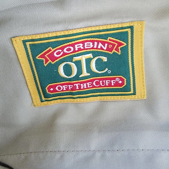 CORBIN OTC Off the Cuff Men's 32x28 Khaki Pleated Front Pants Green - Picture 3 of 5